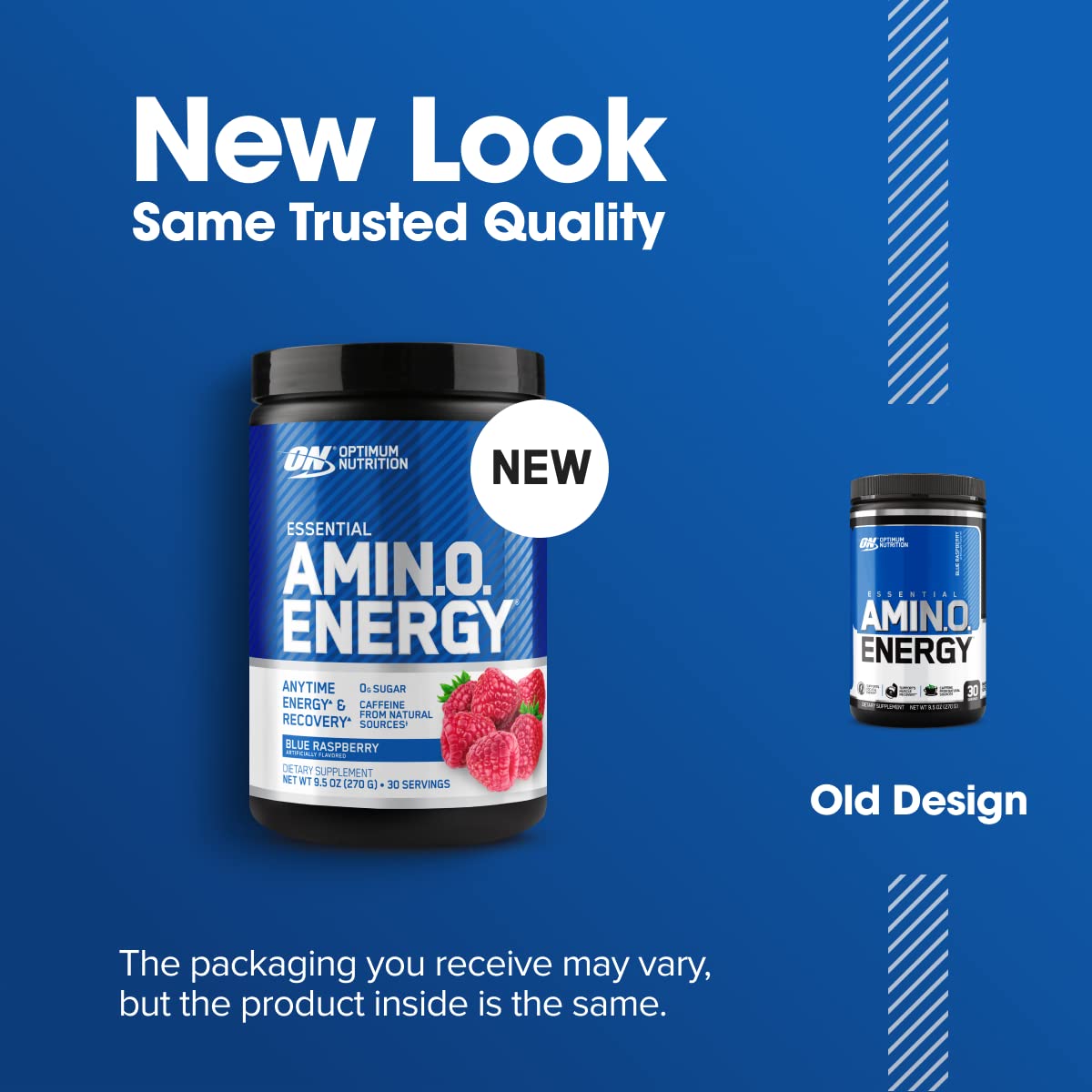 Optimum Nutrition Amino Energy - Pre Workout with Green Tea, BCAA, Amino Acids, Keto Friendly, Green Coffee Extract, Energy Powder - Concord Grape, 65 Servings (Packaging May Vary)