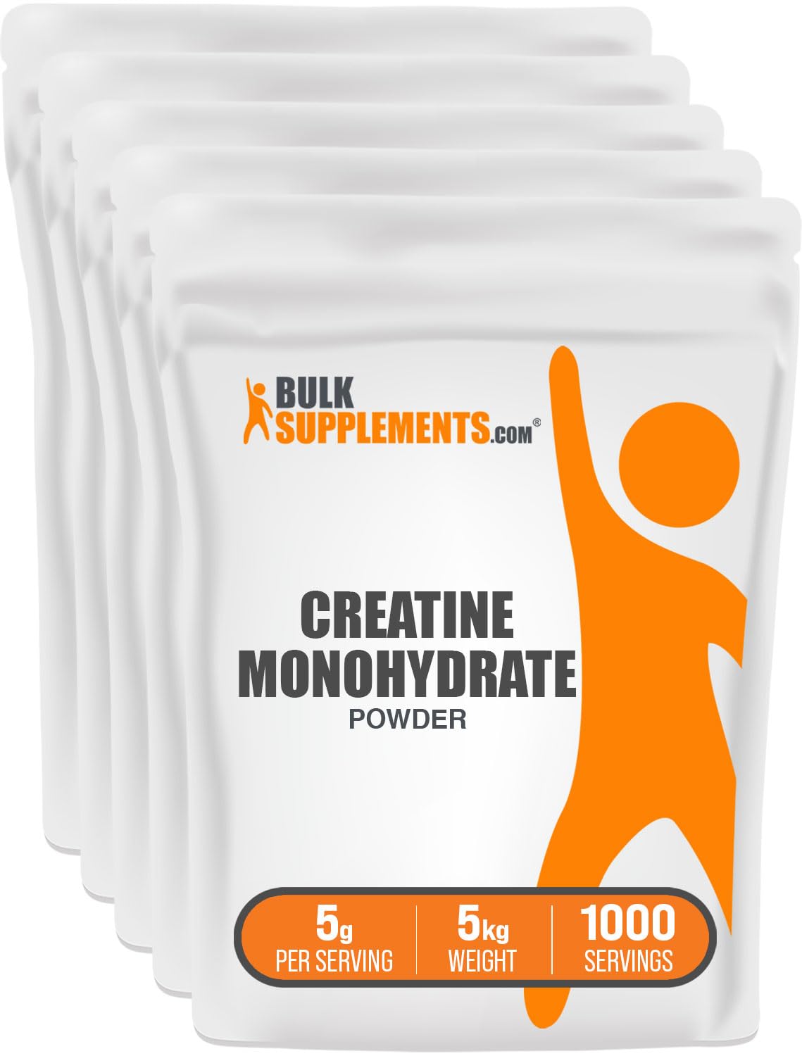 BulkSupplements.com Creatine Monohydrate Powder - Creatine Supplement, Micronized Creatine, Creatine Powder - Unflavored & Gluten Free, 5g (5000mg) per Servings, 500g (1.1 lbs) (Pack of 1)