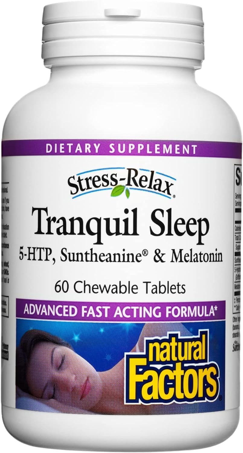 Natural Factors Stress-Relax Tranquil Sleep Chewable, Supports The Full Sleep Cycle, 120 Tablets - Nirvana Guru