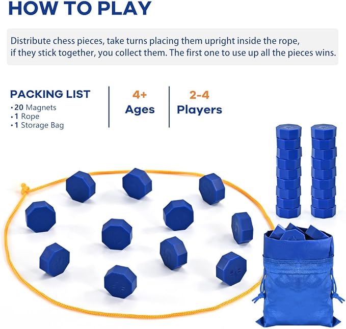 Magnet Game with String, Magnetic Chess Game for Family & Party & Travel & Camping - Puzzle Strategy Games, 2 Player Games for Kids & Adults nirvanaguru