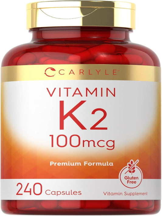 Carlyle Vitamin K2 Supplement 100 mcg | K2 MK-4 | 240 Capsules | Non-GMO & Gluten Free Nirvana Guru