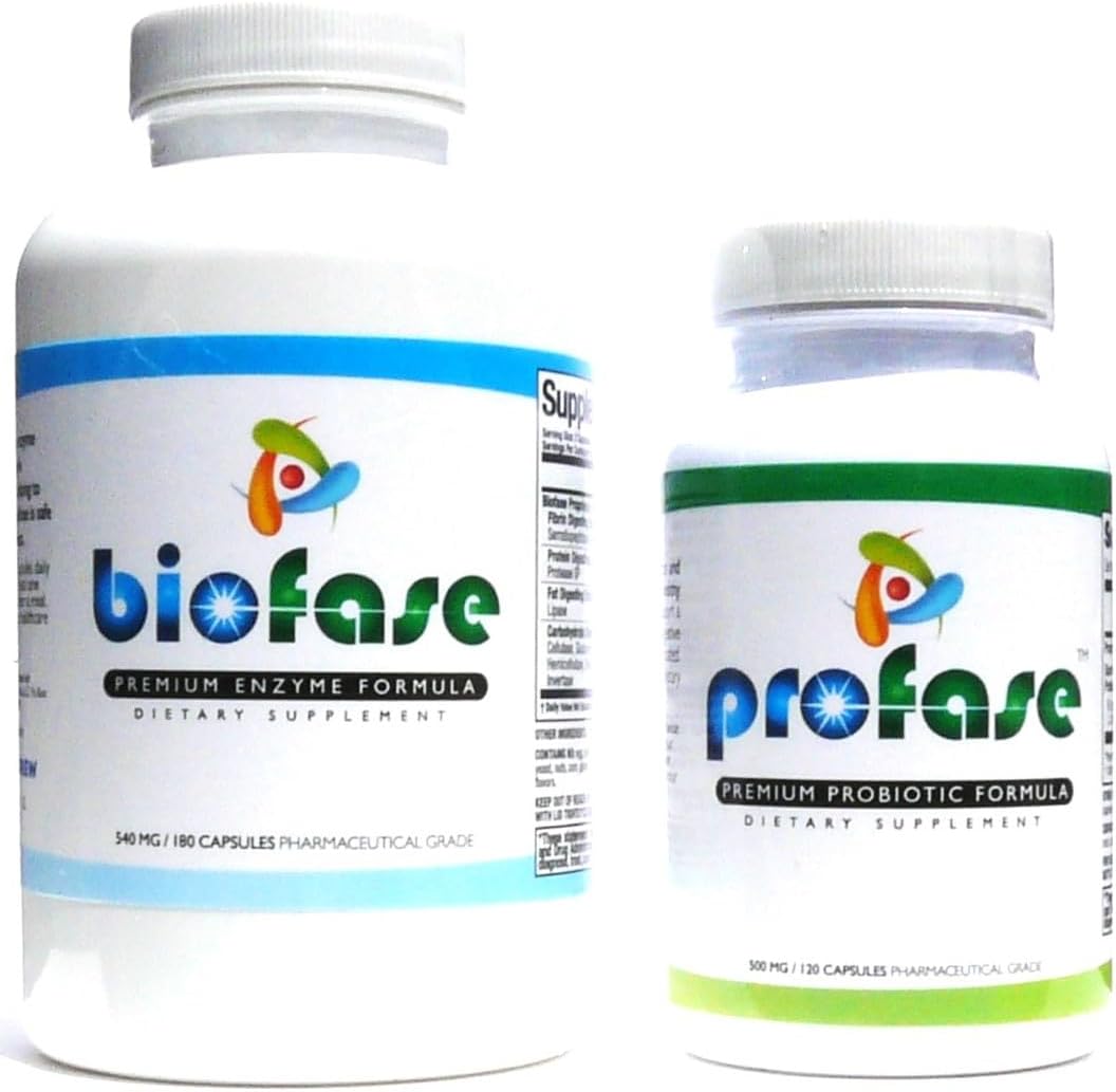 Biofase-Enzyme & Profase-Probiotic Kit - Biofilm Defense, Supports Healthy Digestion & Your Flora Balance - Large Kit Nirvana Guru