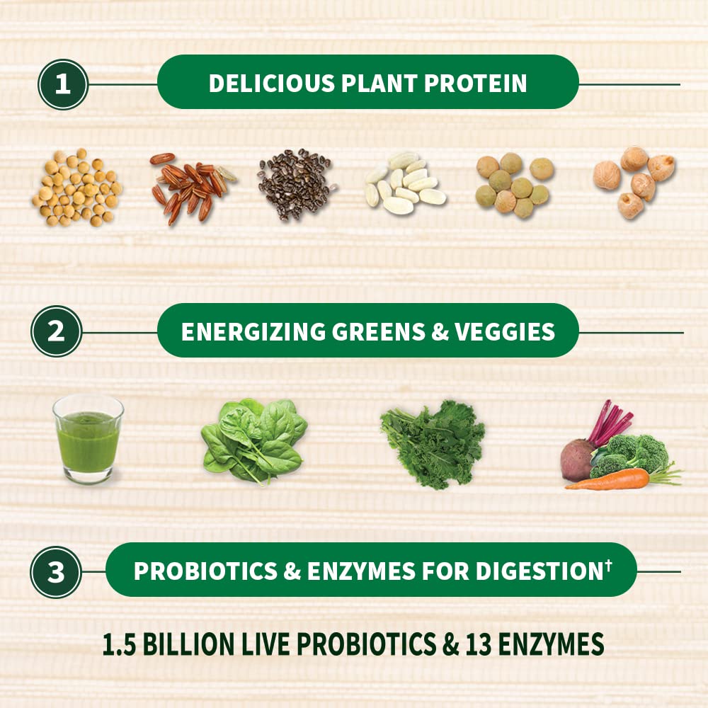 Garden of Life Raw Organic Protein & Greens - Vanilla - Vegan Protein Powder for Women and Men, Plant Protein, Pea Protein, Greens & Probiotics - Dairy Free, Gluten Free Low Carb Shake, 20 Servings - Nirvana Guru