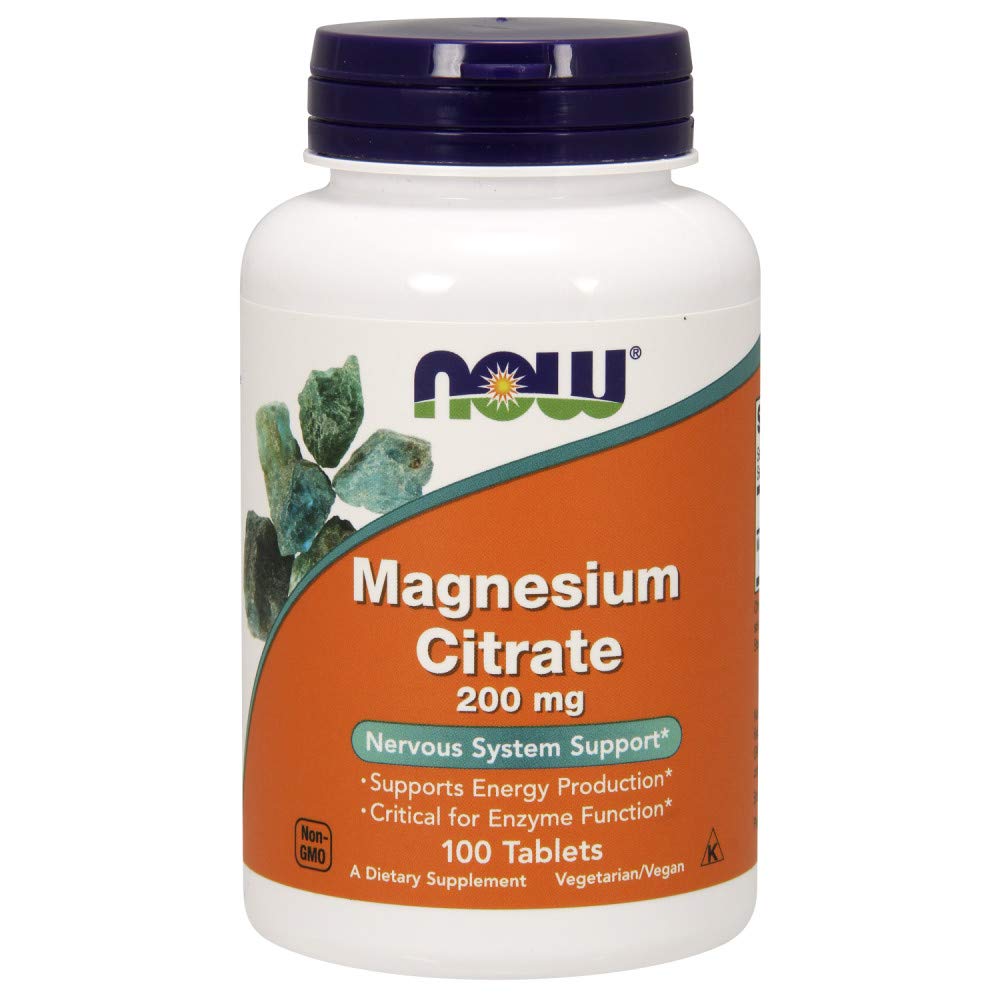 NOW Foods Supplements, Magnesium Citrate, Enzyme Function*, Nervous System Support*, 240 Veg Capsules - Nirvana Guru