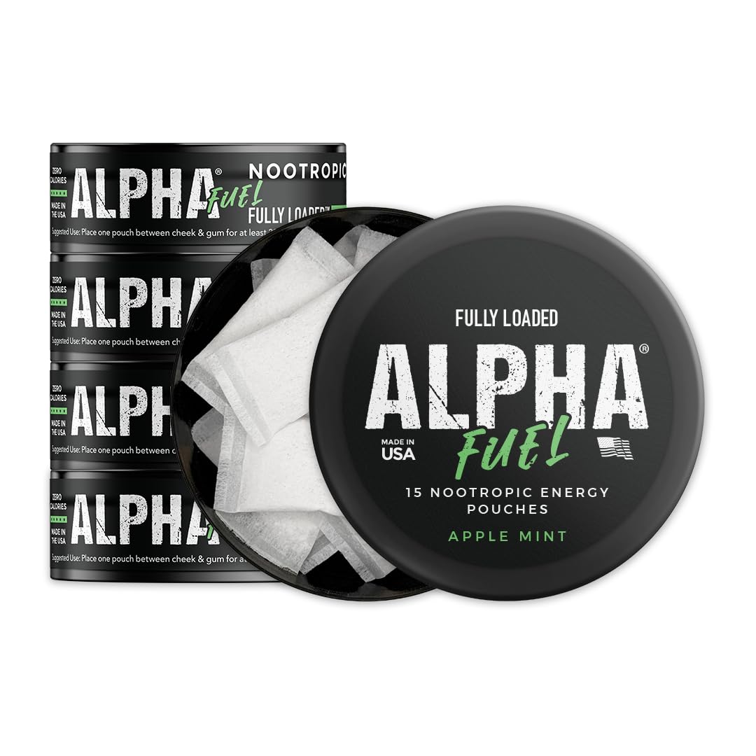 Fully Loaded Alpha Fuel Nootropic Pouches (Wintergreen Fuel) - Nootropic Energy Pouches with Caffeine, Alpha GPC, Tyrosine, Taurine, Guarana and More