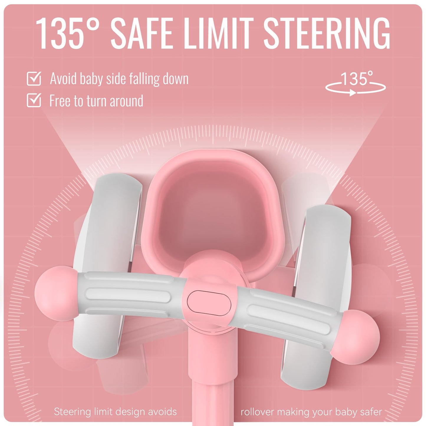 Umatoll Colorful Lighting Baby Balance Bike Toys for 1 Year Old Girls Gifts, Adjustable Seat, 1st Birthday Gifts, 12-24 Months Toddler Bike, Pink Nirvana Guru