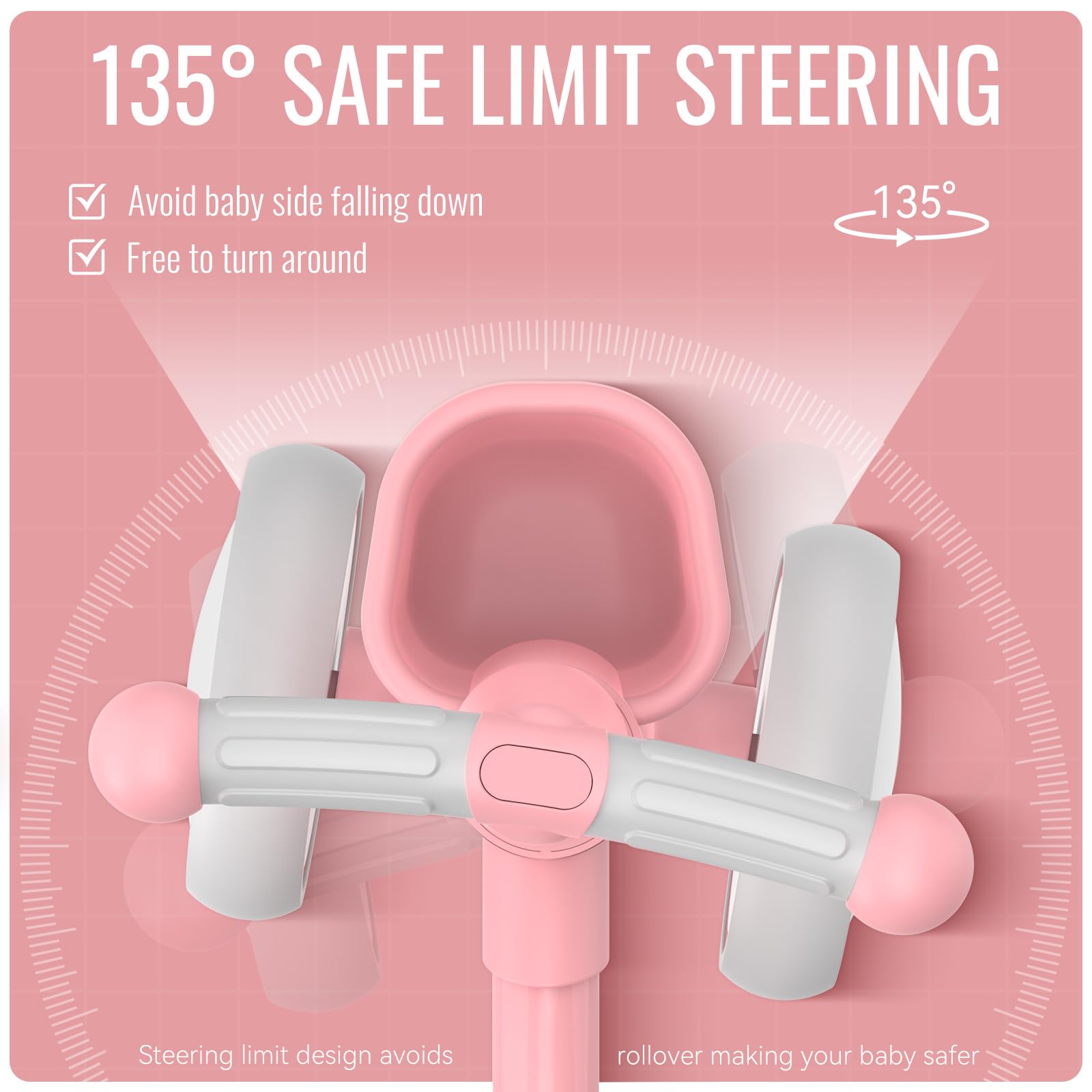 Umatoll Colorful Lighting Baby Balance Bike Toys for 1 Year Old Girls Gifts, Adjustable Seat, 1st Birthday Gifts, 12-24 Months Toddler Bike, Pink Nirvana Guru