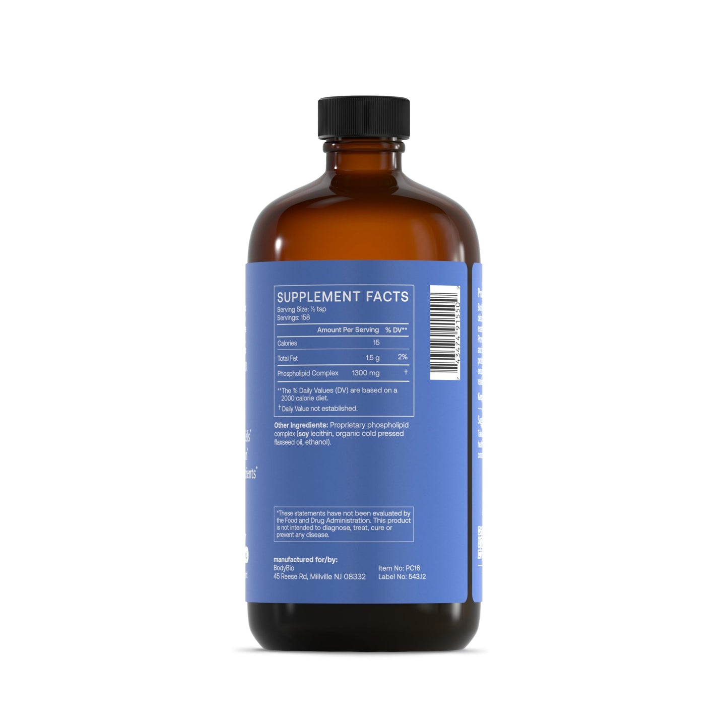 BodyBio PC - Phosphatidylcholine for Brain Health, Mental Clarity, Cognitive Function, Cellular Repair & Healthy Aging, Phospholipid Complex Supplement for Gentle Daily Detox Nirvana Guru