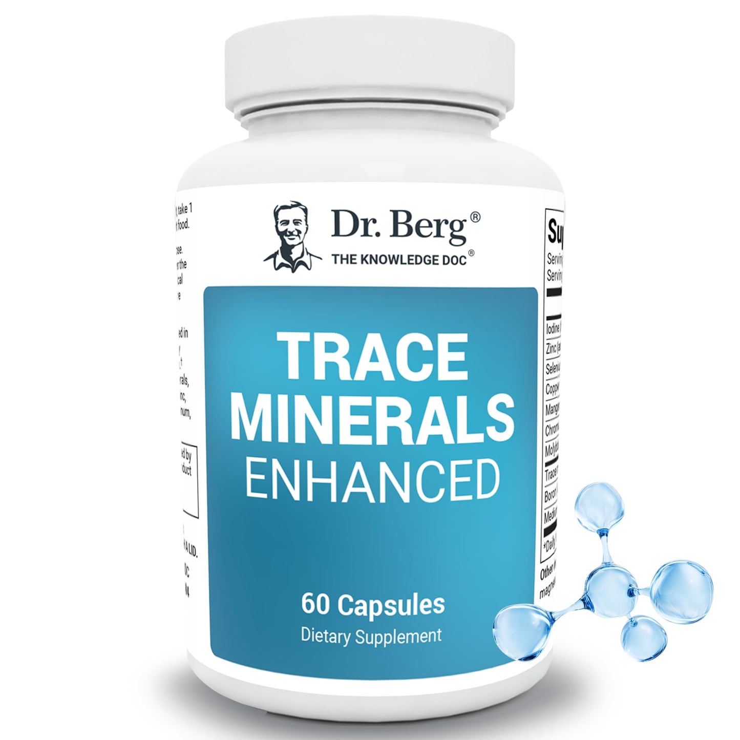 Dr. Berg Trace Minerals Enhanced Complex - Complete with 70+ Minerals Including 10 mg of Zinc - Dietary Supplement - 60 Capsules - Nirvana Guru
