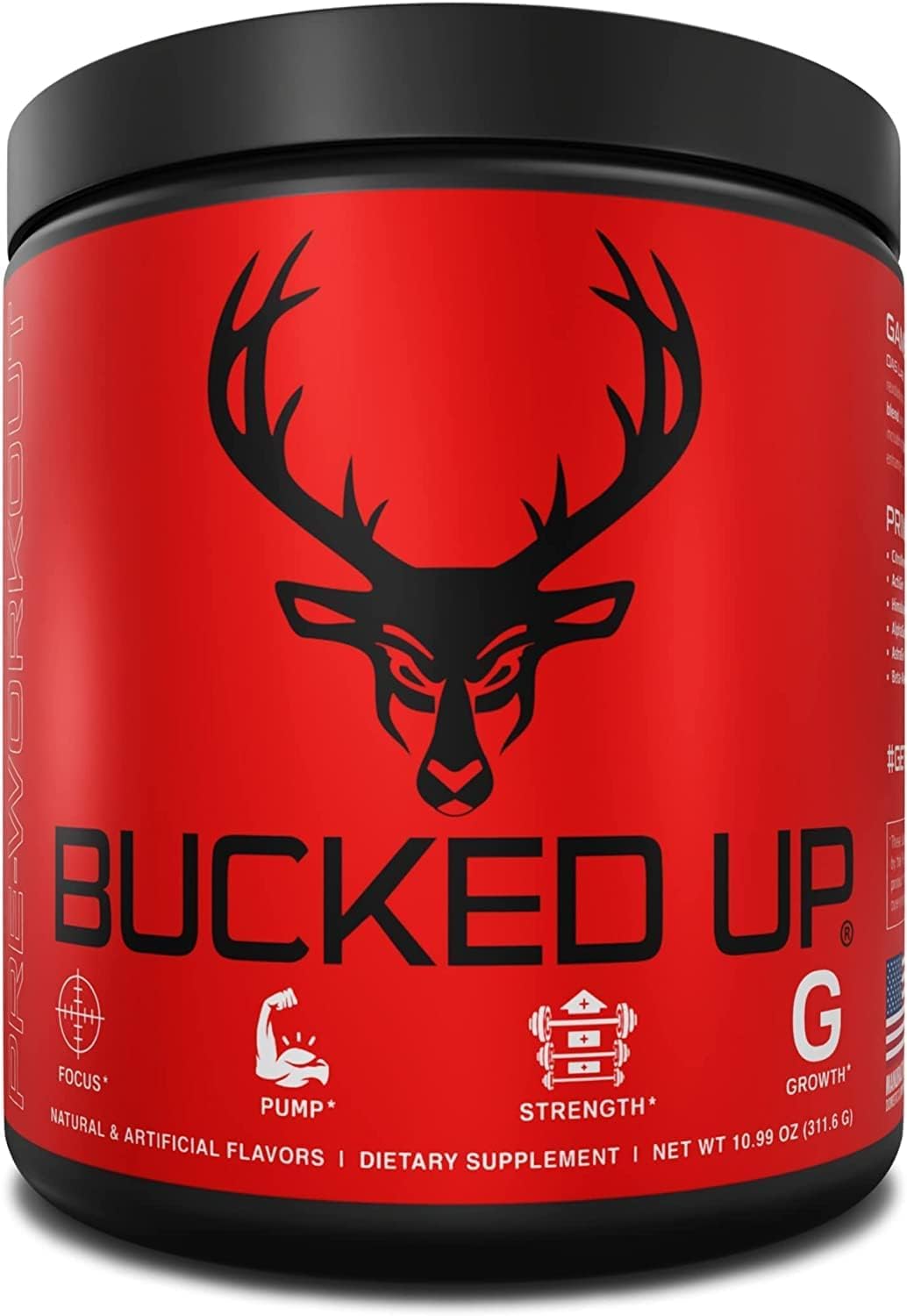 Bucked Up - Woke - HIGH STIM Pre Workout - Best Tasting - Focus Nootropic, Pump, Strength and Growth, 30 Servings (Strawberry Kiwi) Nirvana Guru