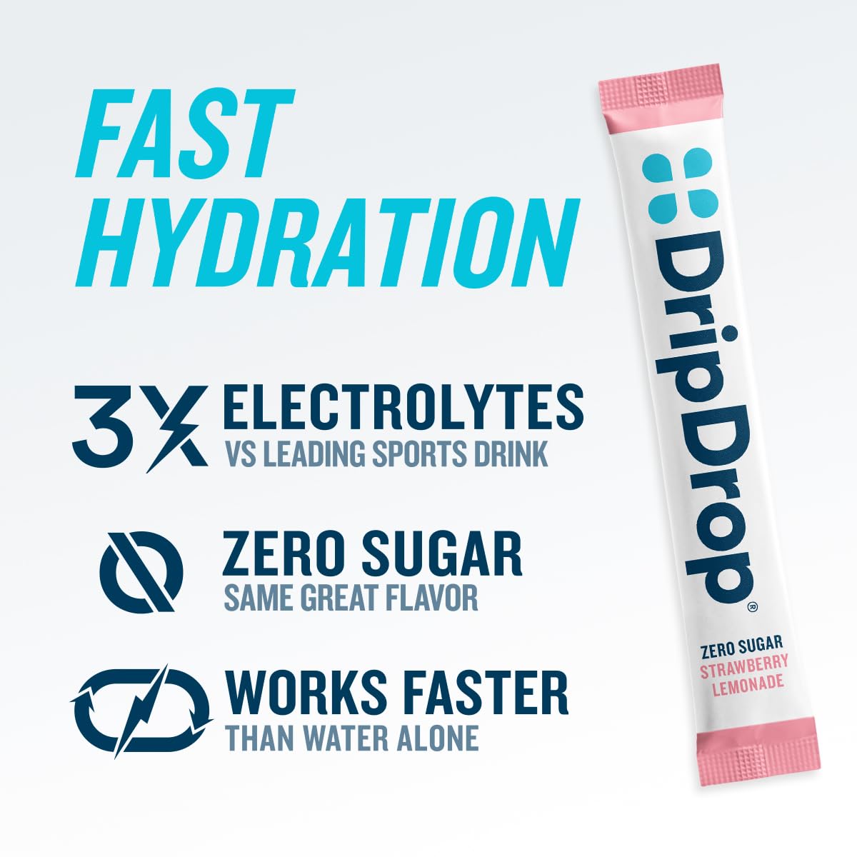 DripDrop Sugar Free Hydration Packets - Zero Classic Variety Pack - Single Serve Electrolytes Powder Drink Mix - Lemon Lime, Watermelon, Peach, Passion Fruit - Non-GMO, Gluten Free, Vegan - 32 Sticks