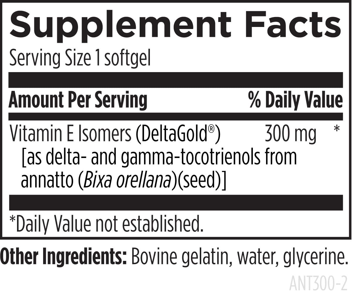 Designs for Health Annatto-E 300mg Tocotrienols Vitamin E - Delta + Gamma Tocotrienols to Support Heart Health, Eye Health, Healthy Aging - DeltaGold Antioxidants Supplement (60 Vitamin E Softgels) Nirvana Guru