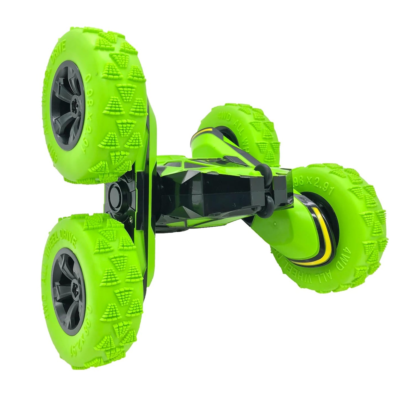 Threeking RC Stunt Cars Remote Control Car Double-Sided Driving 360-degree Flips Rotating Car Toy, Green Nirvana Guru