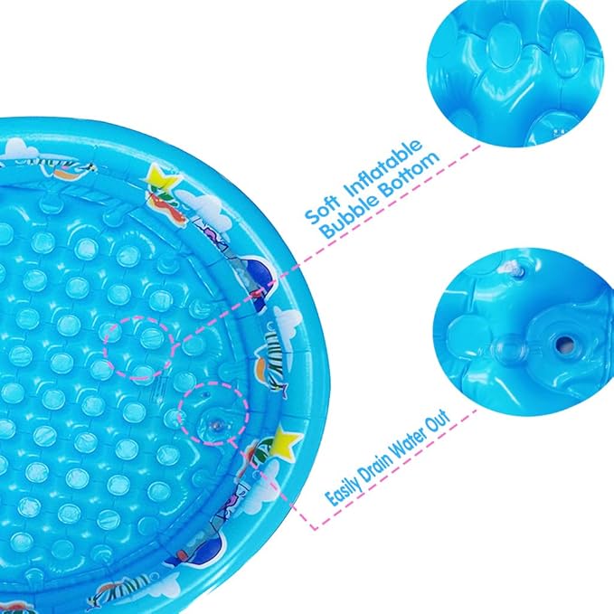 3 Rings Kiddie Pool for Toddler, 48”X12”,Kids Swimming Pool, Inflatable Baby Ball Pit Pool, Small Infant Pool (Blue) nirvanaguru