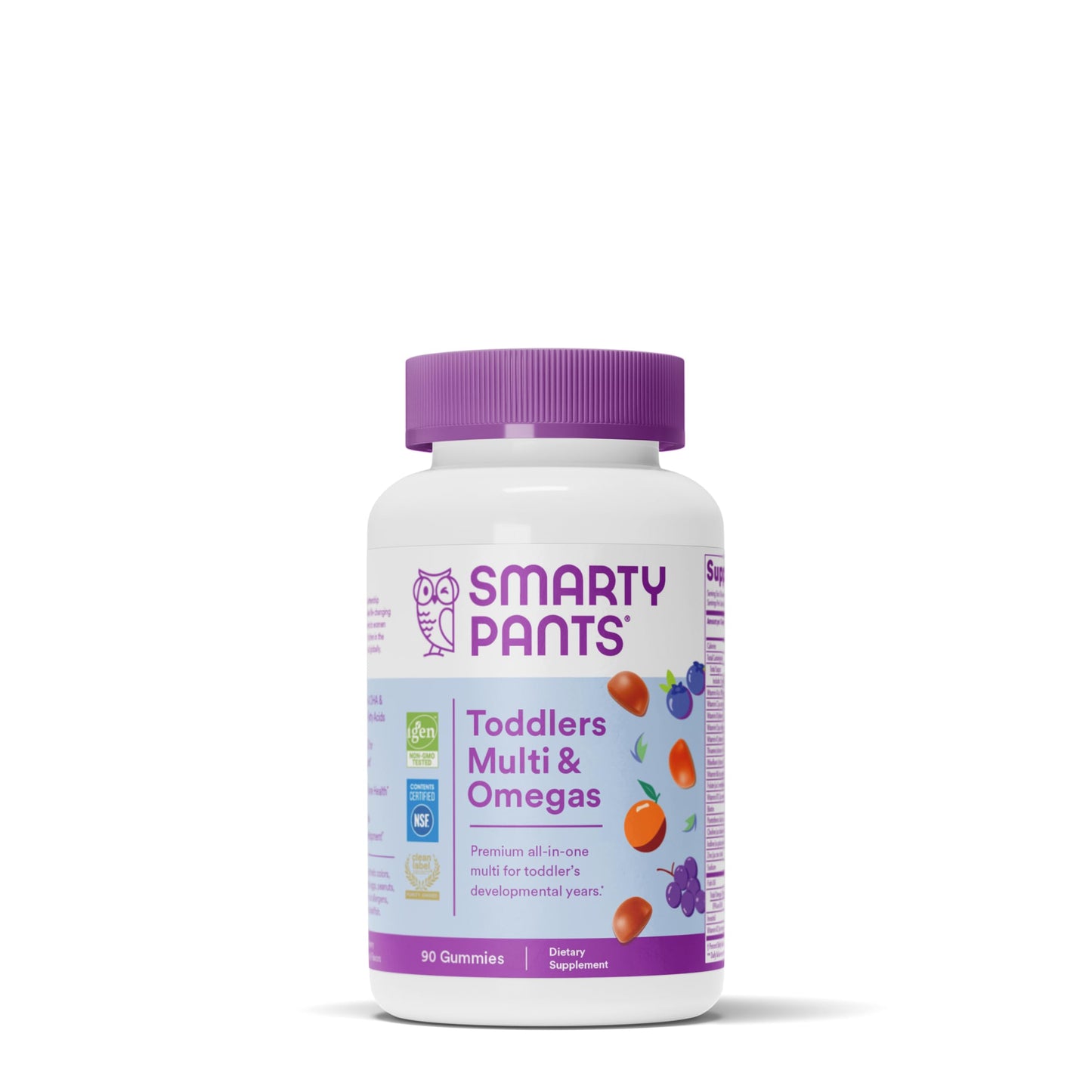 SmartyPants Toddler Multivitamin Gummies - Improved Formula: Omega 3 (DHA/EPA), Vitamins D3, C, Vitamin B12, B6, A, K & Zinc, Biotin, Gluten Free, Three Fruit Flavors, 60 Count (30 Day Supply) Nirvana Guru