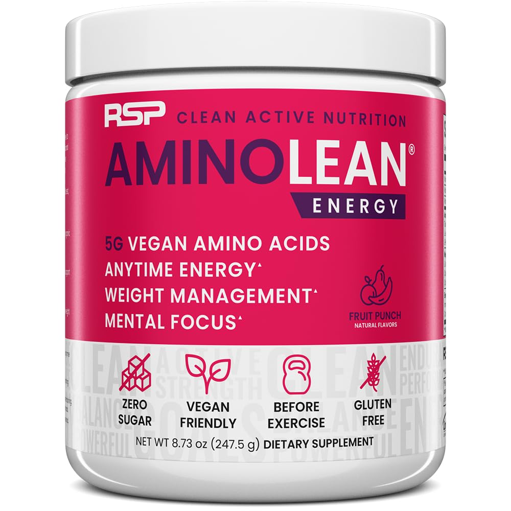 RSP NUTRITION AminoLean Pre Workout Powder, Amino Energy & Weight Management with Vegan BCAA Amino Acids, Natural Caffeine, Preworkout Boost for Men & Women, 30 Serv, Pink Lemonade… Nirvana Guru