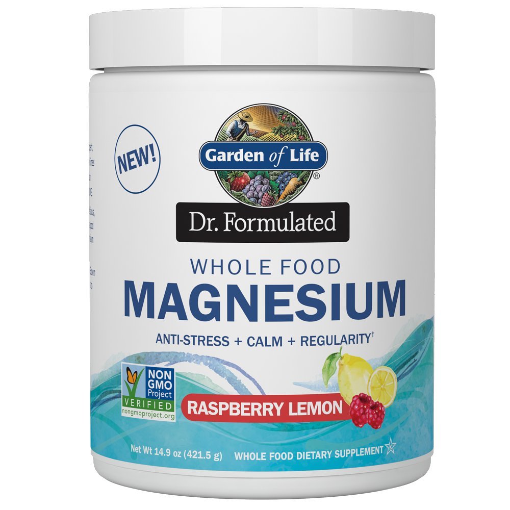 Garden of Life Whole Food Magnesium Powder, 421.5g - Raspberry Lemon, Vegan, Gluten & Sugar Free - Nirvana Guru