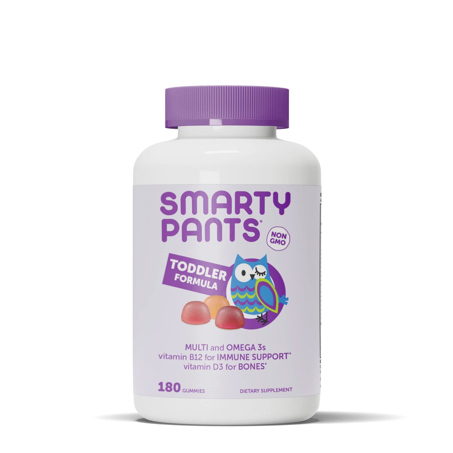 SmartyPants Toddler Multivitamin Gummies - Improved Formula: Omega 3 (DHA/EPA), Vitamins D3, C, Vitamin B12, B6, A, K & Zinc, Biotin, Gluten Free, Three Fruit Flavors, 60 Count (30 Day Supply) Nirvana Guru