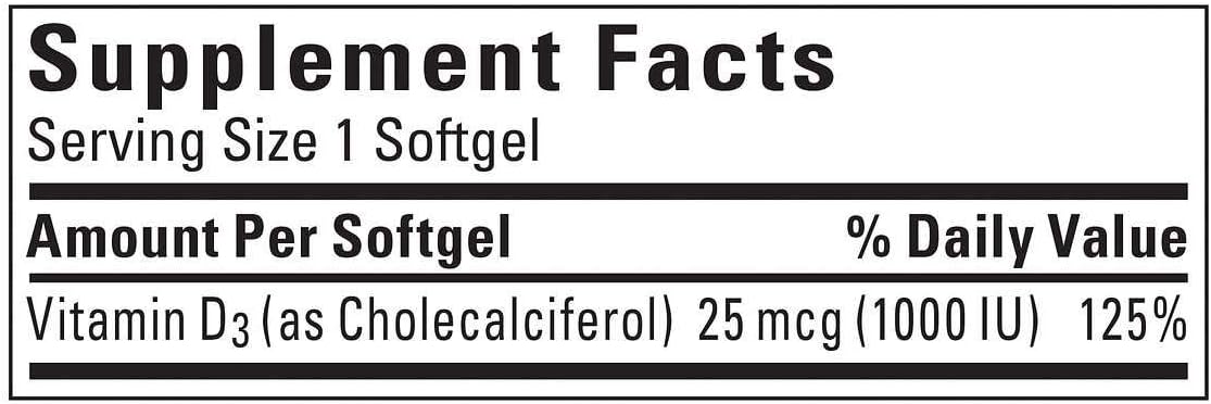 Nature Made Vitamin D3 1000 IU (25 mcg), Dietary Supplement for Bone, Teeth, Muscle and Immune Health Support, 300 Softgels, 300 Day Supply - Nirvana Guru