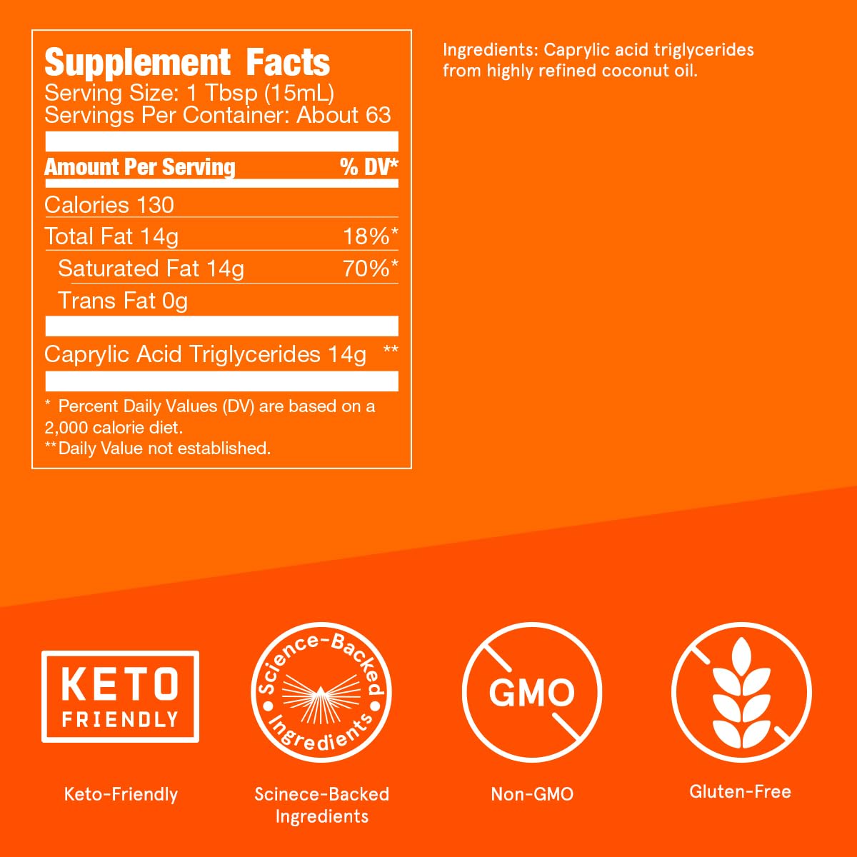 Bulletproof Coconut Brain Octane C8 MCT Oil, 16 Ounces, Premium Keto Supplement for Sustained Energy and Fewer Cravings, Brain and Body Fuel, Unflavored, Add to Coffee and Smoothies
