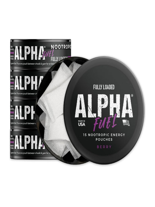 Fully Loaded Alpha Fuel Nootropic Pouches (Wintergreen Fuel) - Nootropic Energy Pouches with Caffeine, Alpha GPC, Tyrosine, Taurine, Guarana and More
