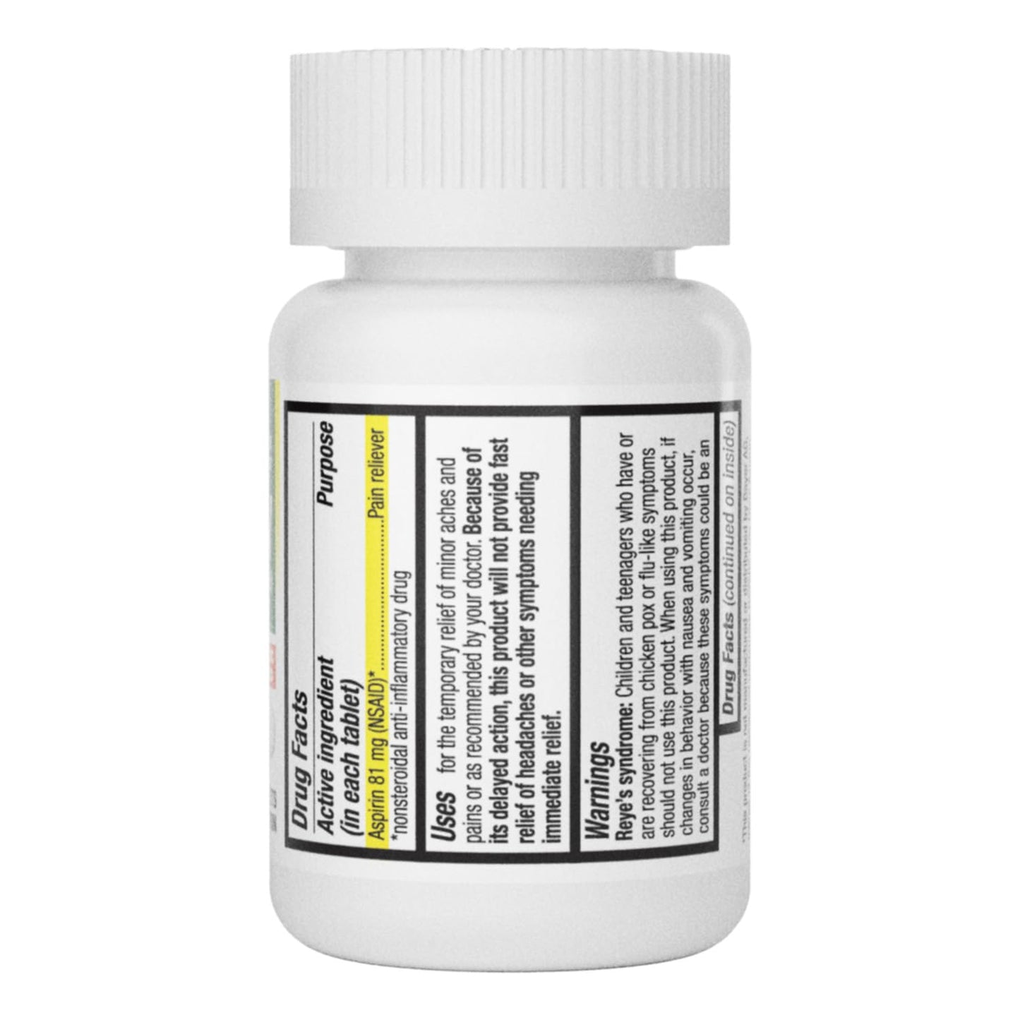 HealthA2Z® Aspirin 81 mg | Low Strength | Enteric Coated | Pain Relief | Reduces Minor Aches Muscle Pain & Cramps | Fever Reducer | Reduces Headache (365 Counts)