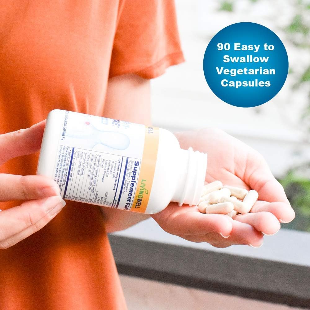 HEAL-N-SOOTHE Proteolytic Enzymes - Natural Joint Support Supplement - Unique Blend of Bromelain, Papain, Boswellia, and Turmeric - 90 Count Nirvana Guru