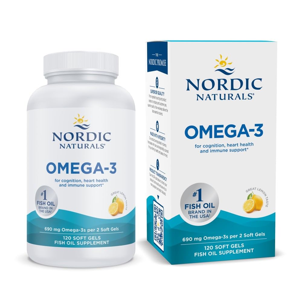 Nordic Naturals Omega-3, Lemon Flavor - 90 Soft Gels - 690 mg Omega-3 - Fish Oil - EPA & DHA - Immune Support, Brain & Heart Health, Optimal Wellness - Non-GMO - 45 Servings - Nirvana Guru