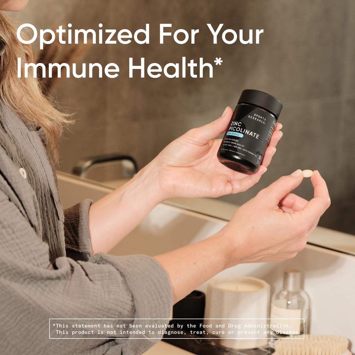 Sports Research Zinc Picolinate 50mg with Organic Coconut Oil | Highly Absorbable Zinc Supplement for Healthy Immune Function - Non-GMO Verified, Gluten & Soy Free (60 Liquid Softgels) - Nirvana Guru