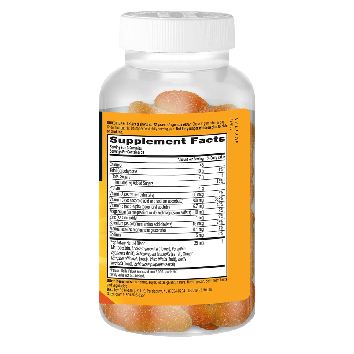 Airborne 750mg Vitamin C Immune Support Supplement Gummies for Adults, Zesty Orange Flavor, Gluten Free Crafted Blend with Powerful Antioxidants Vitamins A C & E, 63 Gummies (4 Pack) Nirvana Guru