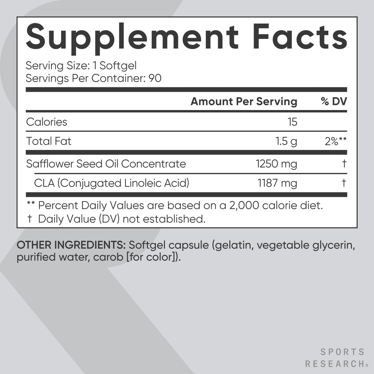 Sports Research CLA - 1250mg with Active Conjugated Linoleic Acid for Men and Women | Non-GMO, Soy & Gluten Free - 95% (180 Softgels)… - Nirvana Guru
