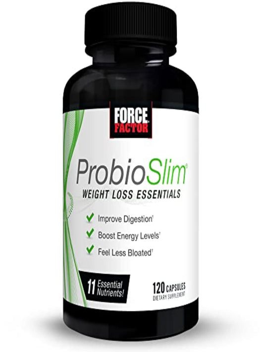FORCE FACTOR ProbioSlim Weight Loss Essentials Complete Daily Digestive Health and Weight Loss Probiotic Supplement for Women and Men with Electrolytes and Green Tea Extract, 120 Capsules - Nirvana Guru