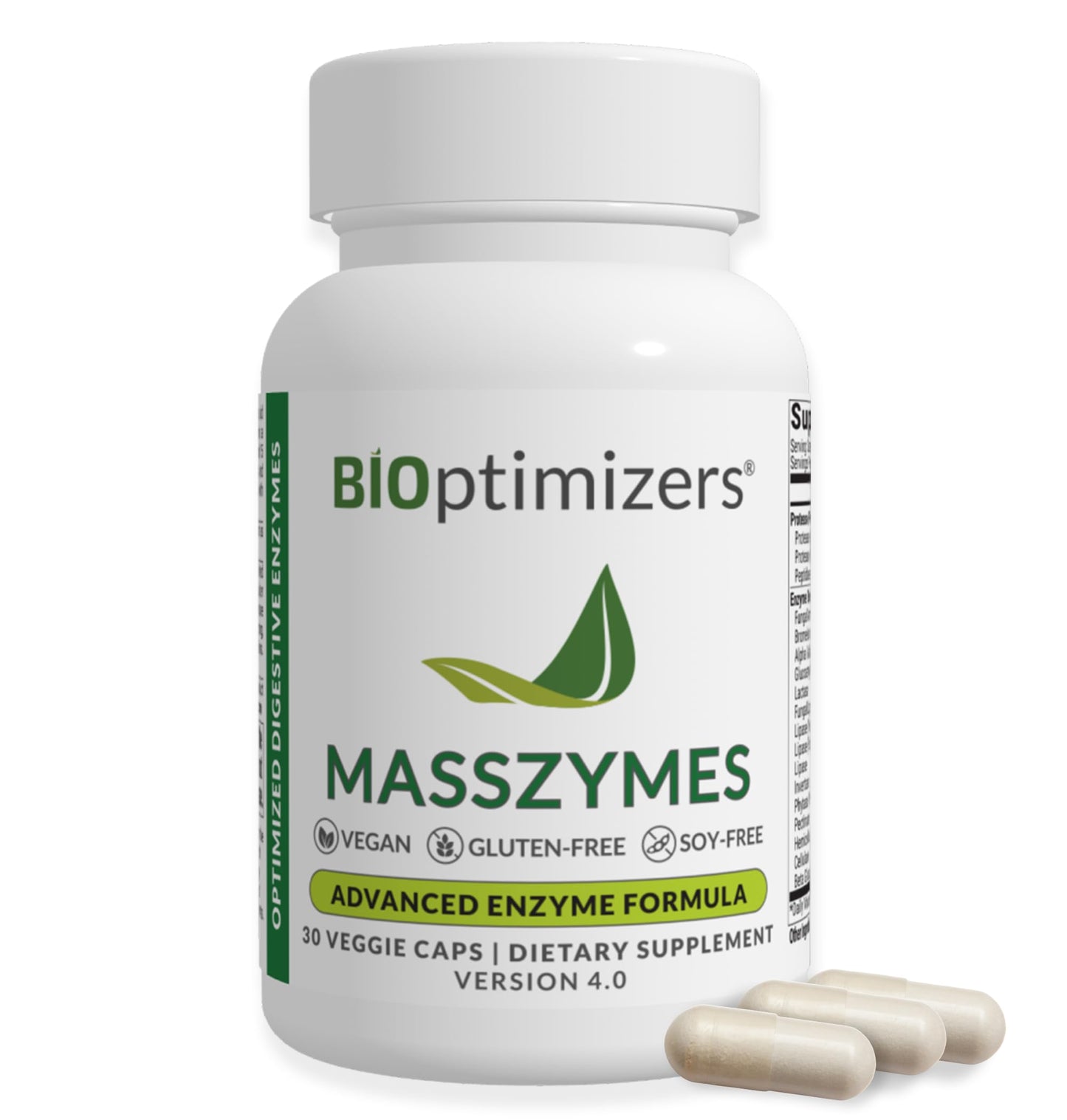 BiOptimizers MassZymes - Complete Digestive Enzymes Supplement for Gut Health - Bloating Relief for Men and Women - Lipase Amylase Bromelain Digestive Enzymes (250 Capsules) Nirvana Guru