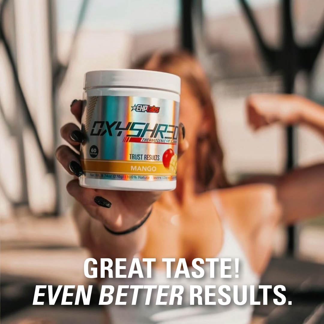 EHP Labs OxyShred Pre Workout Powder - Preworkout Powder with L Glutamine & Acetyl L Carnitine, Energy Boost Drink - Mango, 60 Servings Nirvana Guru
