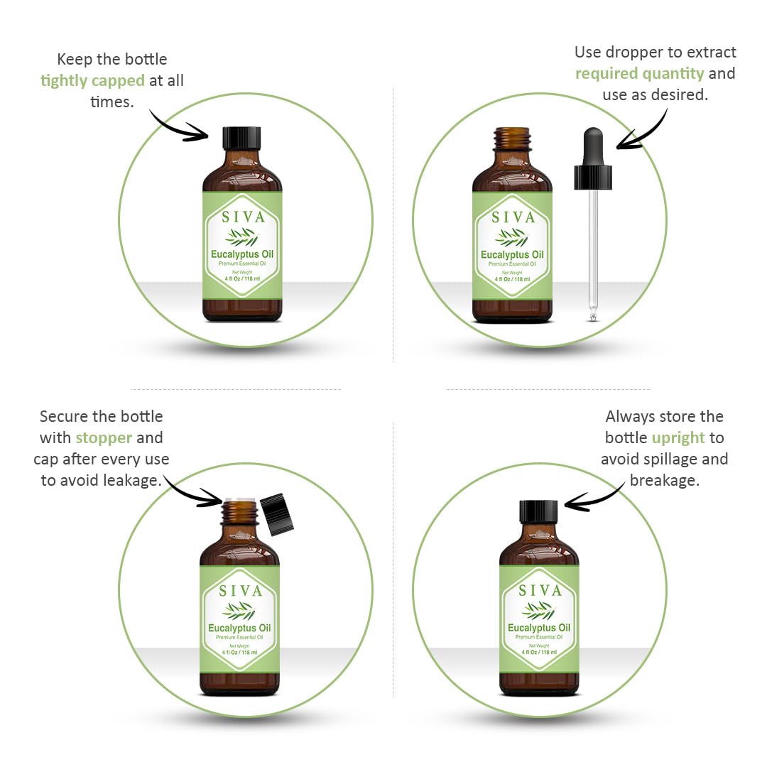 SIVA Lavender Essential Oil - 4 Fl Oz – Natural Lavender Oil - for Diffuser, Face, Skin Care, Aromatherapy, Hair Care, Scalp and Body Massage - with Dropper - Nirvana Guru