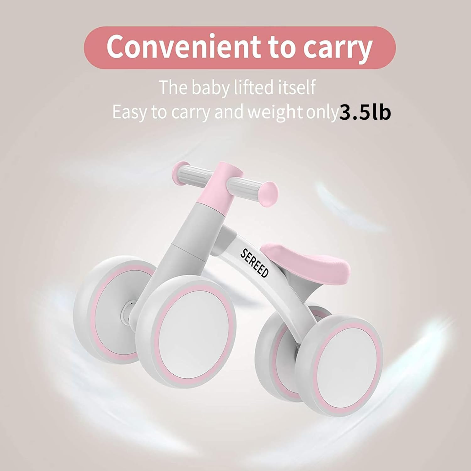 SEREED Baby Balance Bike for 1 Year Old Boys Girls 12-24 Month Toddler Balance Bike, 4 Wheels Toddler First Bike, First Birthday Gifts Nirvana Guru