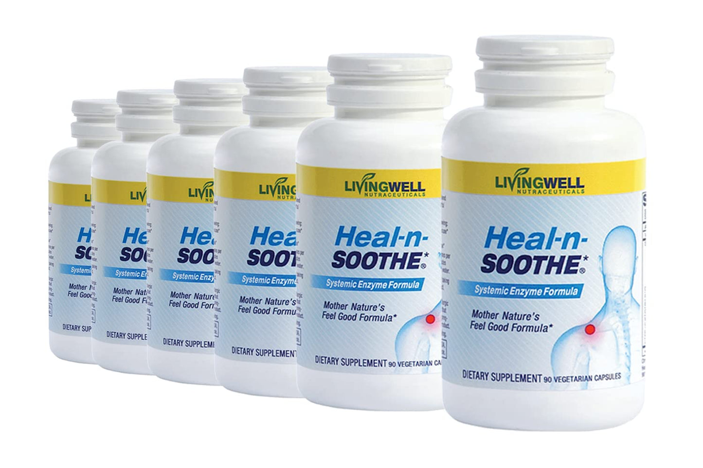 HEAL-N-SOOTHE Proteolytic Enzymes - Natural Joint Support Supplement - Unique Blend of Bromelain, Papain, Boswellia, and Turmeric - 90 Count Nirvana Guru