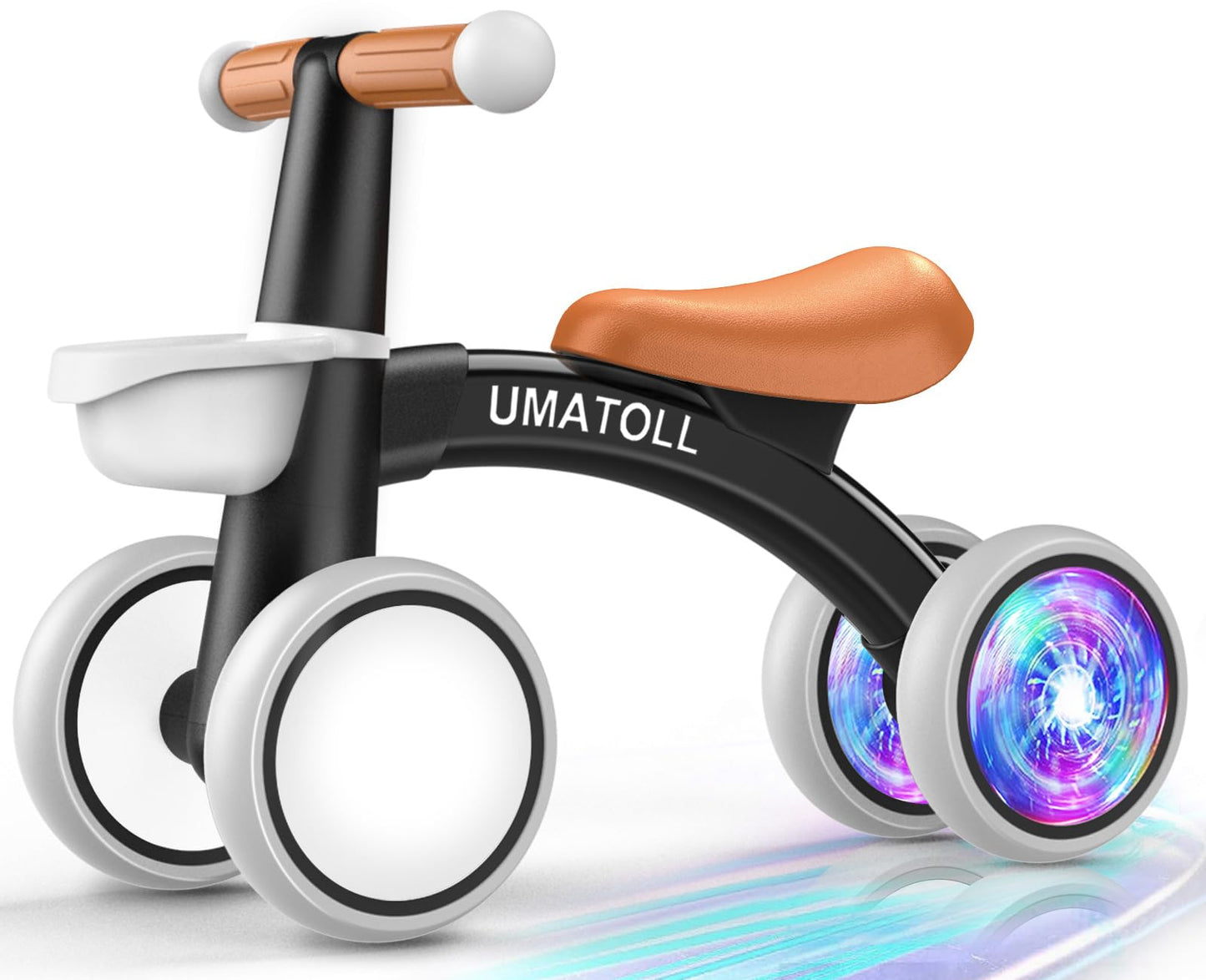 Umatoll Colorful Lighting Baby Balance Bike Toys for 1 Year Old Girls Gifts, Adjustable Seat, 1st Birthday Gifts, 12-24 Months Toddler Bike, Pink Nirvana Guru