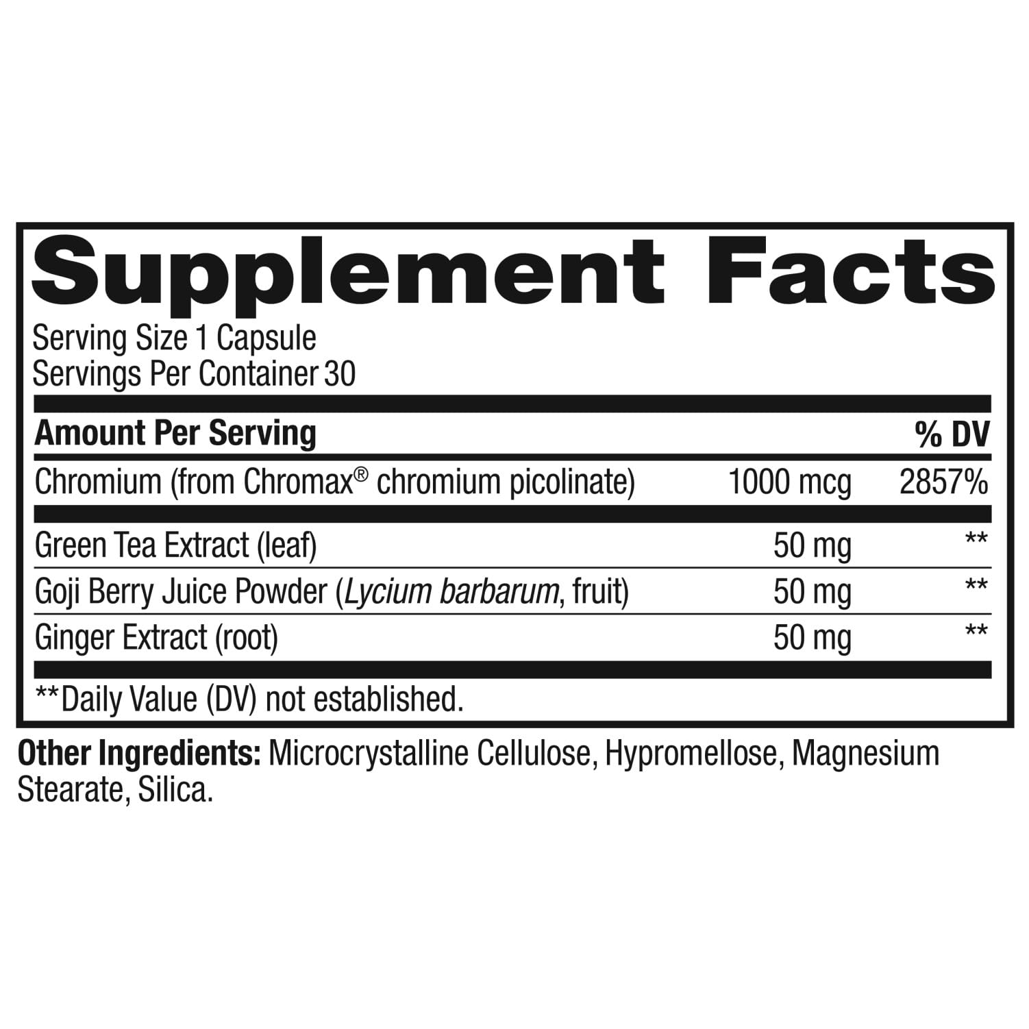 OLLY Combat Cravings, Metabolism & Energy Support Supplement,1000 mcg Chromium, Green Tea, Goji Berry, Ginger - 30 Count Nirvana Guru