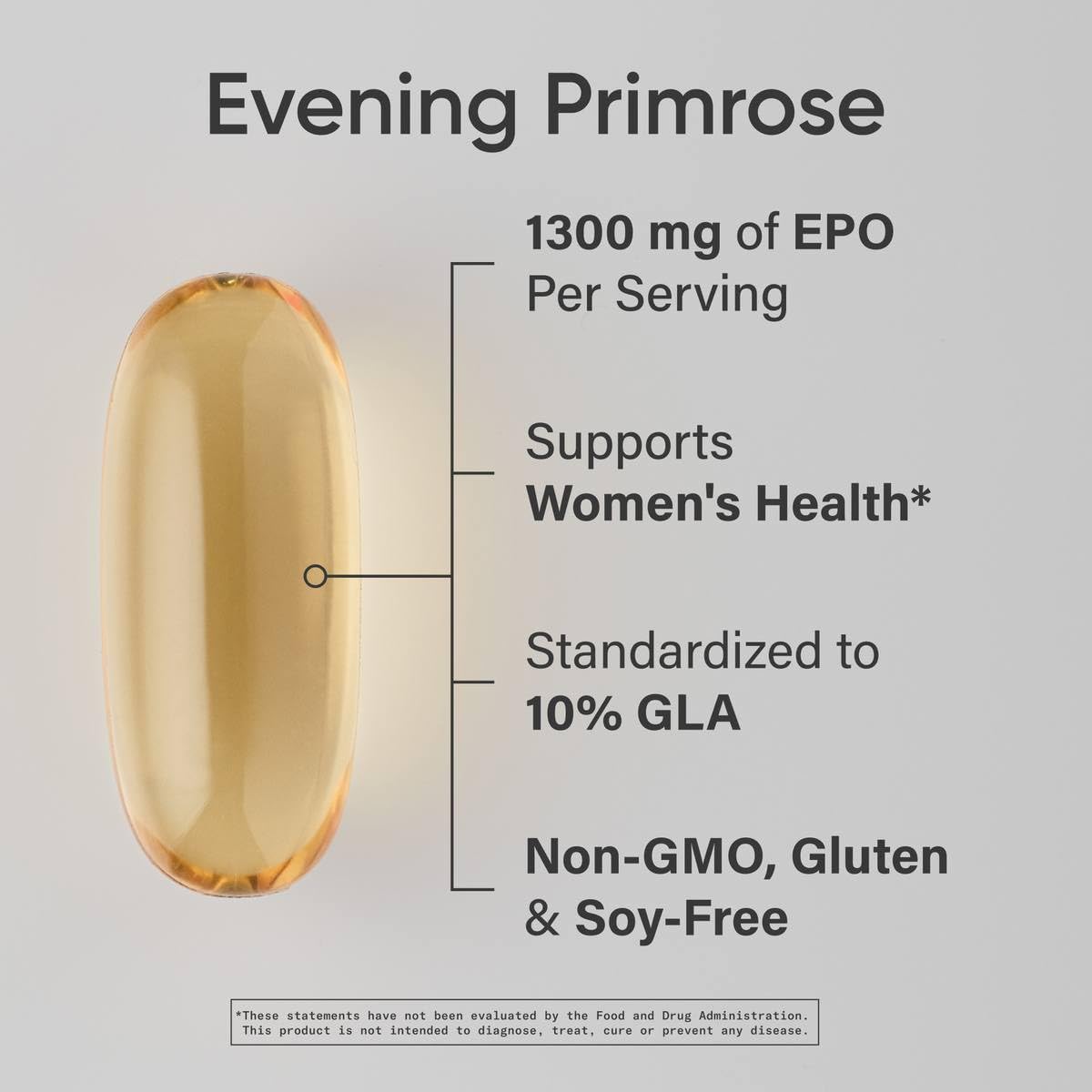 Sports Research Evening Primrose Oil (1300mg) Cold-Pressed with No fillers or Artificial Ingredients, Non-GMO Tested - Gluten and Soy Free (120 Liquid Softgels) - Nirvana Guru