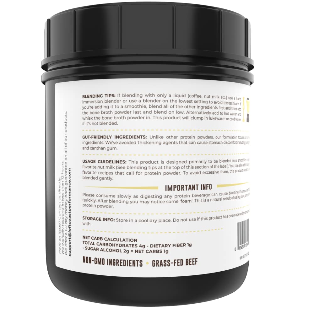 Bone Broth Protein Powder, Chocolate, Grass Fed 2lbs, 42 servings 16g protein, 13g Collagen. Low Carb, 2 net Carb, Dairy Free, Keto Friendly Bone Broth Protein Supplement with Collagen Types I & III - Nirvana Guru