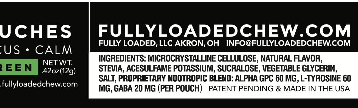 Fully Loaded Alpha Fuel Nootropic Pouches (Wintergreen Fuel) - Nootropic Energy Pouches with Caffeine, Alpha GPC, Tyrosine, Taurine, Guarana and More