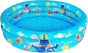 3 Rings Kiddie Pool for Toddler, 48”X12”,Kids Swimming Pool, Inflatable Baby Ball Pit Pool, Small Infant Pool (Blue) nirvanaguru