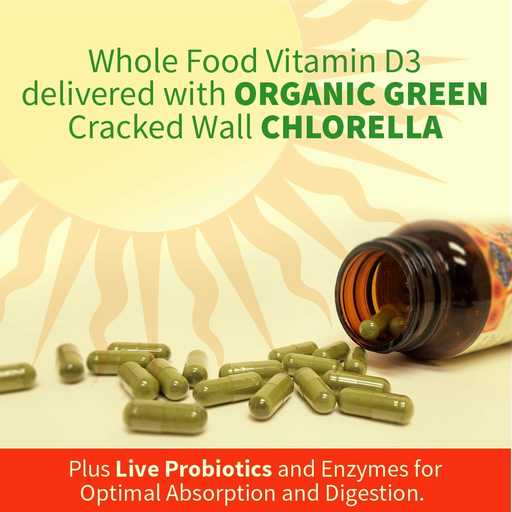 Garden of Life Vitamin D, Vitamin Code Raw D3, Vitamin D 2,000 IU, Raw Whole Food Vitamin D Supplements with Chlorella, Fruit, Veggies & Probiotics for Bone & Immune Health, 60 Vegetarian Capsules - Nirvana Guru