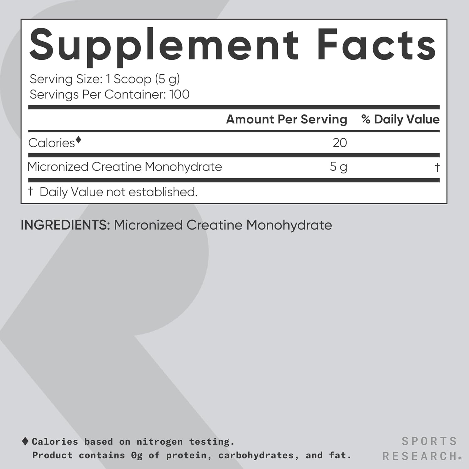 Sports Research Creatine Monohydrate - Nirvana Guru