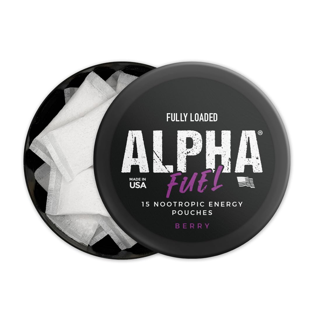 Fully Loaded Alpha Fuel Nootropic Pouches (Wintergreen Fuel) - Nootropic Energy Pouches with Caffeine, Alpha GPC, Tyrosine, Taurine, Guarana and More