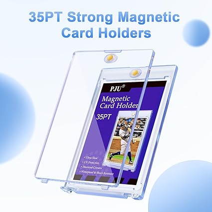 30ct Magnetic Card Holder, 35pt One Card Holder Touch for Trading Cards, U-V Protection Magnetic Card Case for Baseball Cards, Card Protectors Hard Plastic, Display Case for Game Cards, Sports Cards nirvanaguru