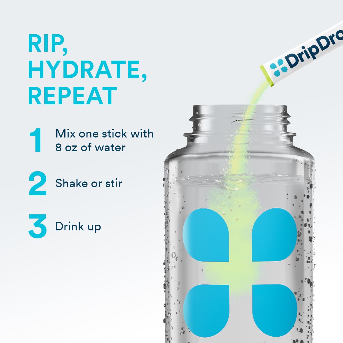 DripDrop Sugar Free Hydration Packets - Zero Classic Variety Pack - Single Serve Electrolytes Powder Drink Mix - Lemon Lime, Watermelon, Peach, Passion Fruit - Non-GMO, Gluten Free, Vegan - 32 Sticks