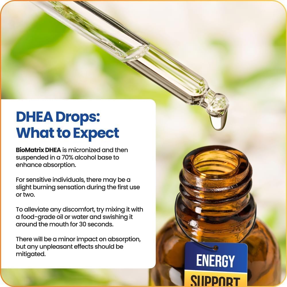 BioMatrix DHEA Liquid Hormone Supplement for Adrenal, Brain, Heart, Bone | Micronized and Liquified for Maximum Absorption, Precision Dosing, Efficacy DHEA (30 ML, 1200mg Total) Nirvana Guru
