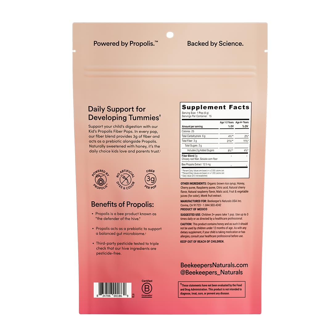 Kids Throat Soothing Lollipops by Beekeeper's Naturals - Doctor Formulated Immune Support, Vitamin D & Honey, Under 2g Sugar, Clean Ingredients,15 ct Nirvana Guru